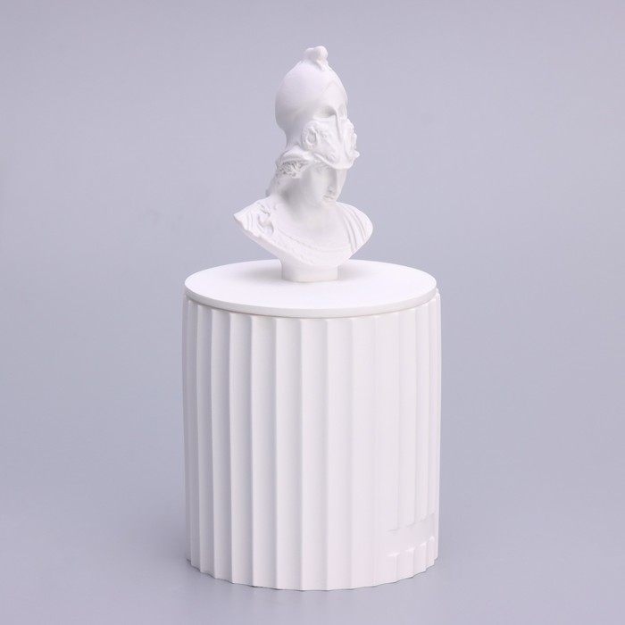 Свеча в бетоне ароматическая  Свеча в бетоне ароматическая "Бог Арес", свежесть и белый чай, 13х7 см, соевый воск, 160 г