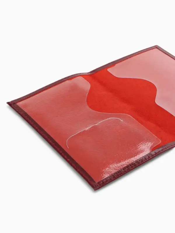 Обложка для паспорта, с гербом, тиснение фольгой, гладкая, бордовая