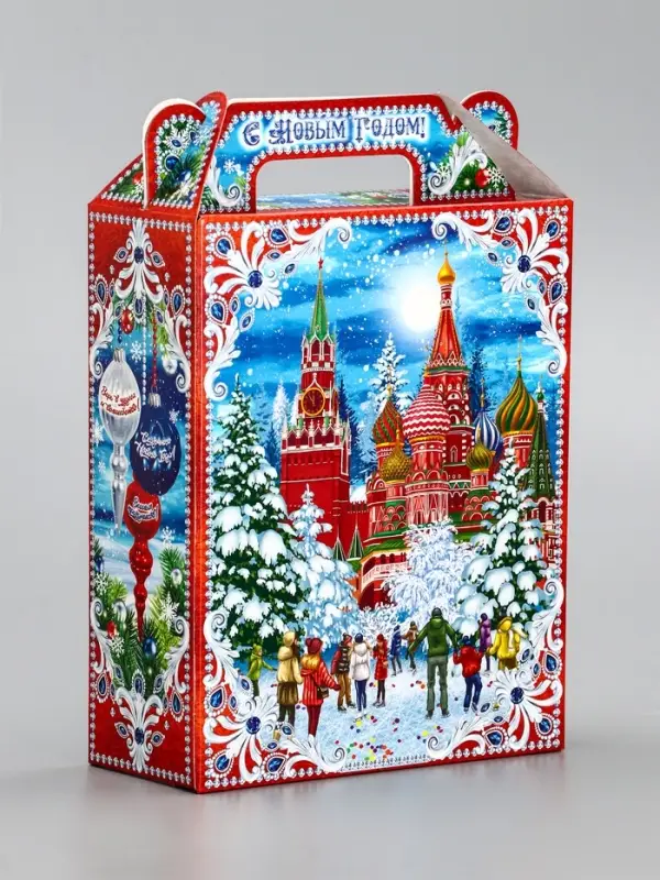 Подарочная коробка новогодняя &laquo;Кремль&raquo;. для сладких подарков, 14&times;6&times;21 см
