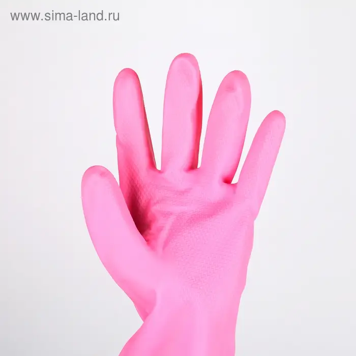 Перчатки хозяйственные Доляна, суперпрочные, размер L, ПВХ, цвет розовый Перчатки хозяйственные Доляна, суперпрочные, размер L, ПВХ, цвет розовый
