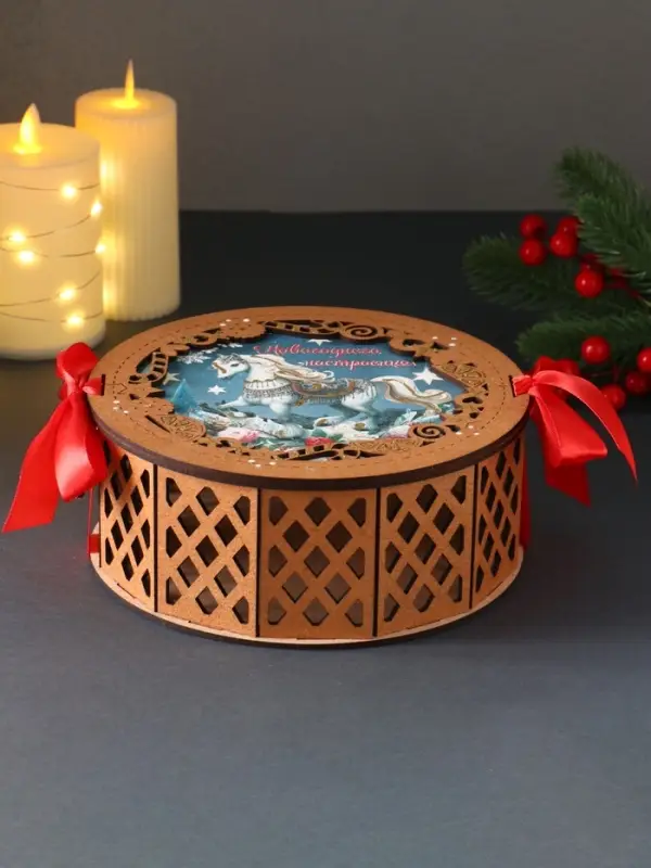 Шкатулка "Новогоднего настроения" 18,5х19,5х7,5 см