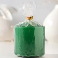 Свеча - цилиндр 6&times;6.5 см, зелёный