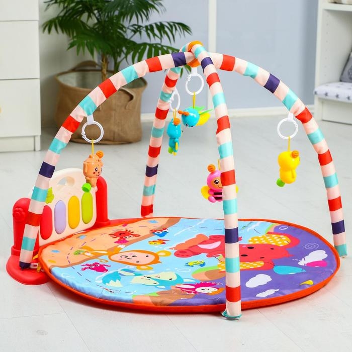 Развивающий коврик «Игра малыша», с пианино, круглый, розовый Развивающий коврик «Игра малыша», с пианино, круглый, розовый