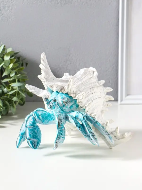 Фигура полистоун &laquo;Коралловый риф. Краб в ракушке&raquo;, 23.5&times;23.5&times;17.8 см