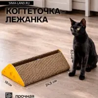 Когтеточка - игрушка, &laquo;Сыр&raquo;, 24.5&times;18&times;8.5 см, с кошачьей мятой, гофрокартон