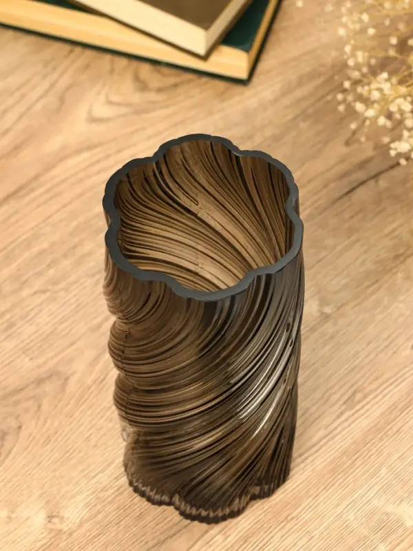 Ваза стекло настольная  Ваза стекло настольная "Бриджит" 24х11 см, серый