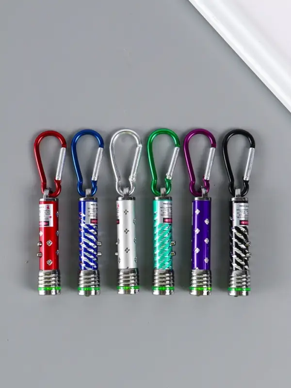 Фонарик-лазер брелок для ключей на карабине &laquo;Указка, с рисунком&raquo;, 2 режима, 7.5&times;1.5&times;1.5 см, МИКС