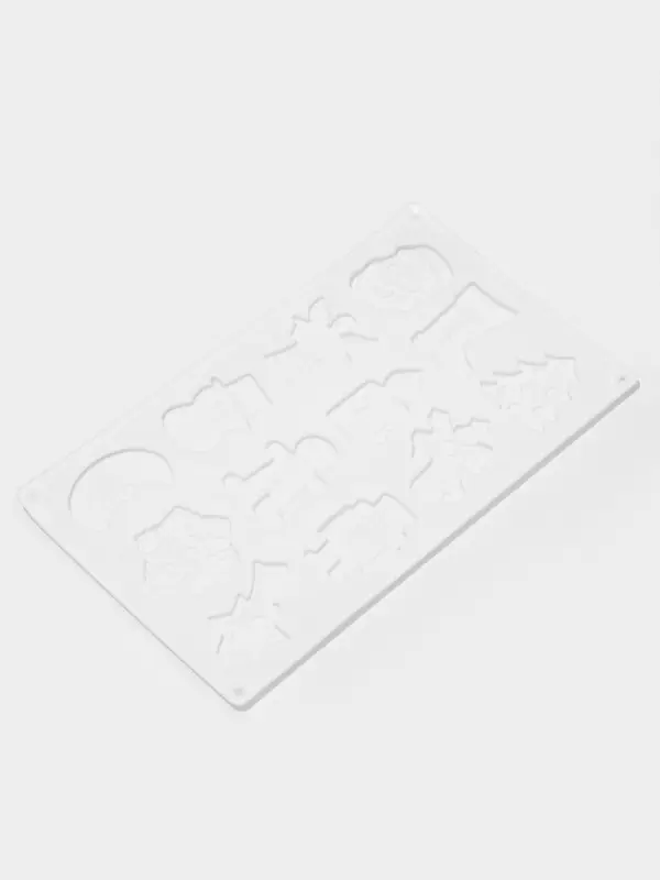 Форма для кондитерских украшений Доляна &laquo;Новый год&raquo;, 29.3&times;17.3 см, 12 ячеек, силикон, белая