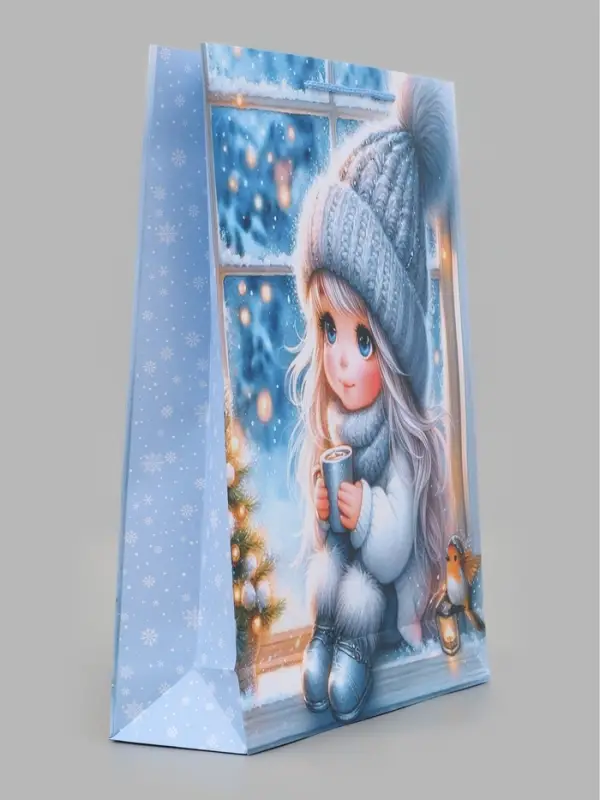 Пакет подарочный &laquo;Девочка с какао&raquo;, 33&times;10&times;42.5 см