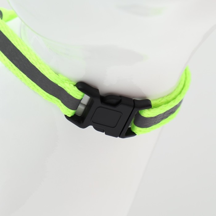 Комплект для кошек светоотражающий,ширина 1 см,шлейка 21-35 см,поводок 120 см, зелёный