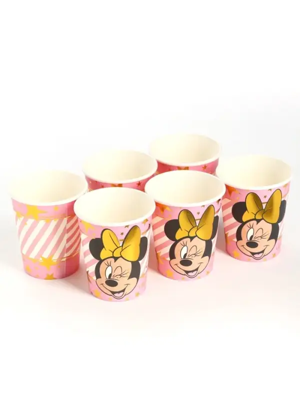 Стакан одноразовый бумажный с тиснением, 250 мл, Минни Маус