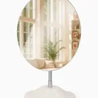 Зеркало настольное, овальное, на гибкой ножке, 16.5&times;23/28 см, (13.5&times;16.5 см)