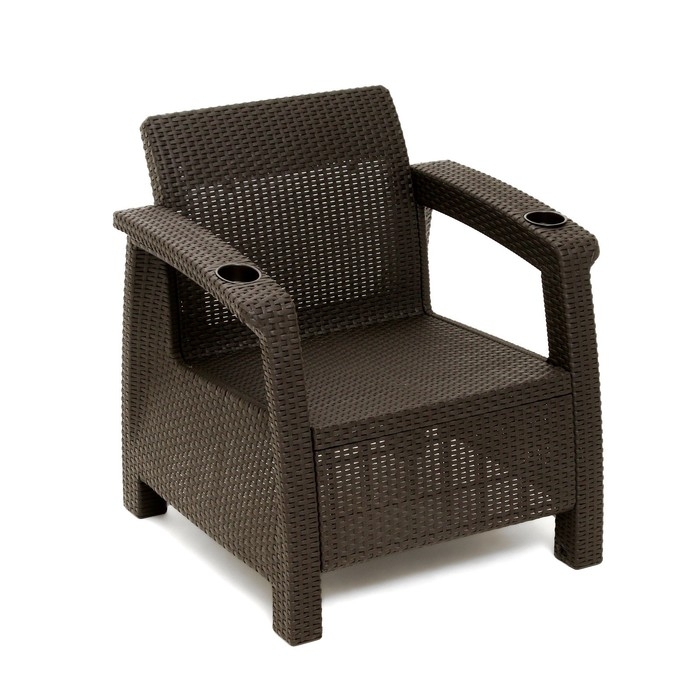 Набор садовой мебели: два кресла и стол, мокко Набор садовой мебели: два кресла и стол, мокко