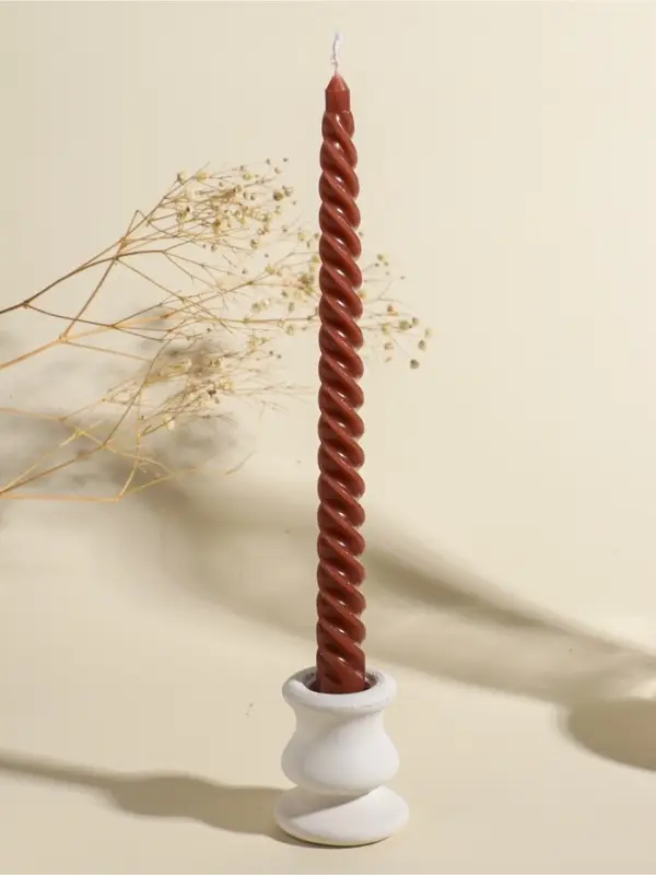 Набор свечей витых, 2&times;25 см, 4 шт., палитра коричневого, 25.5&times;8.8&times;2.4 см