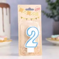 Свеча для торта «Цифра 2», 7 см, МИКС