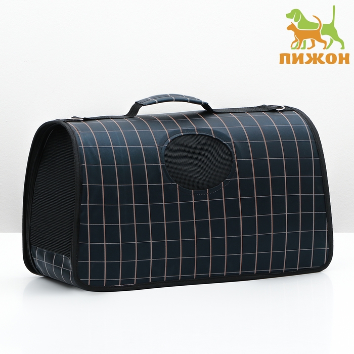 Сумка-переноска каркасная  Сумка-переноска каркасная "Клетка", размер L, 53 х 22 х 29 см, чёрная