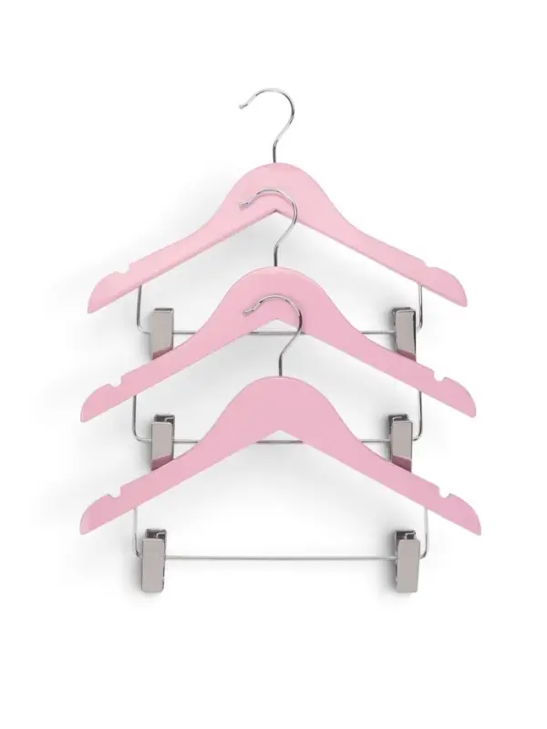 Плечики - вешалки для одежды LaDо́m, набор 3 шт., детские, с зажимами, 31.5&times;22 см, розовые