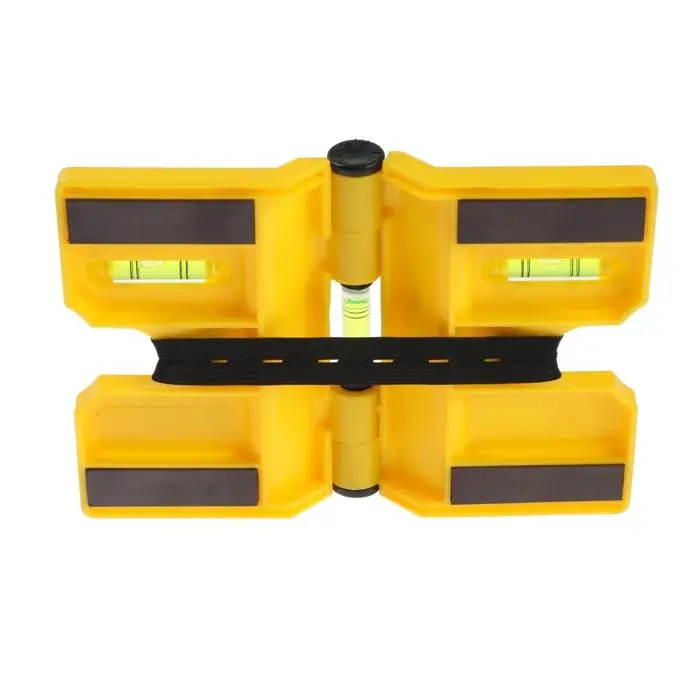 Уровень угловой магнитный ТУНДРА, складной, 3 глазка