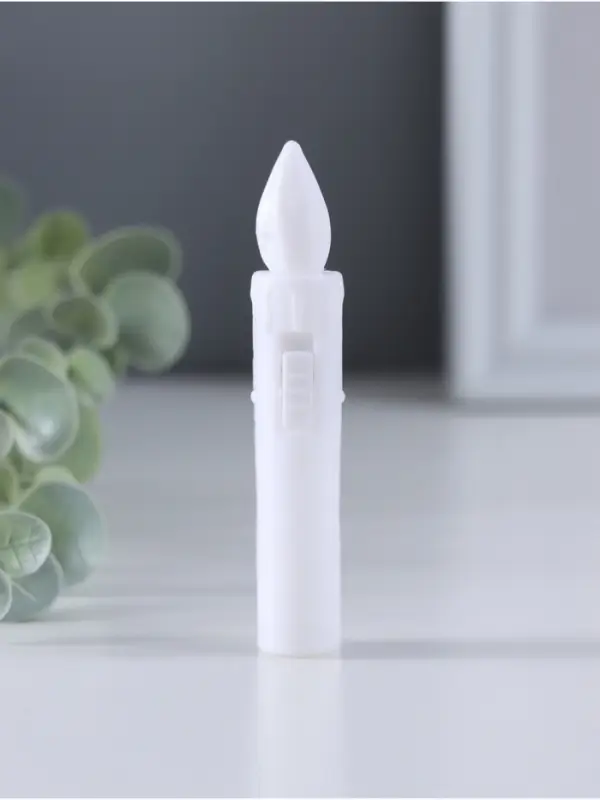 Светодиодная свеча, ночник LED RISALUX «Мини», 3×AG13, белый, 1.5×1.5×9 см