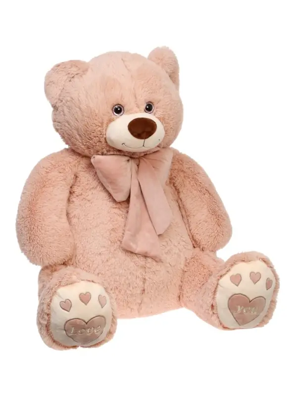 Мягкая игрушка "Медведь Пьер", цвет пудра, с бантом, 130 см МП/70/13