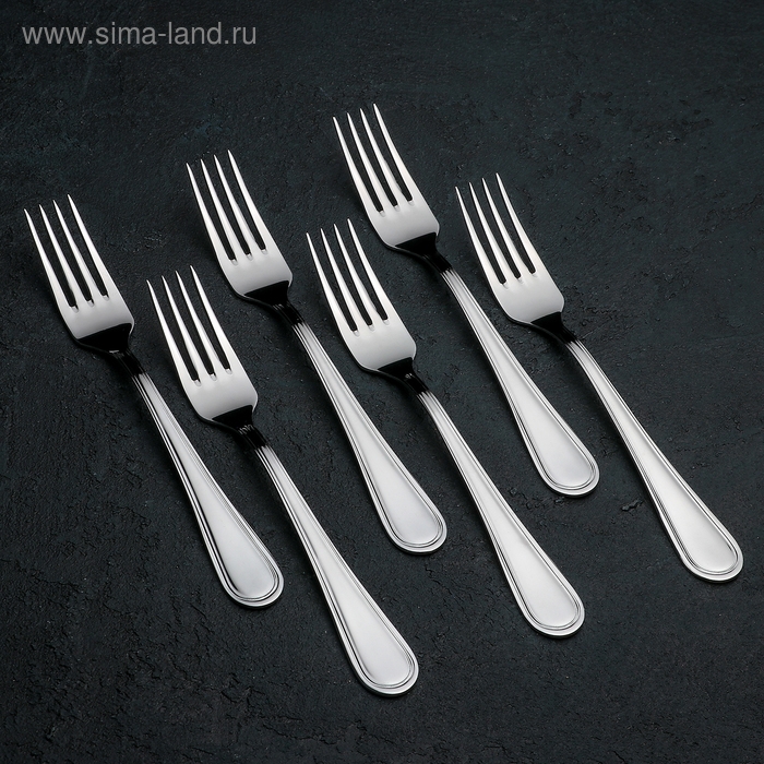 Набор столовых приборов « Рапсодия», 18 предметов, картонная коробка, цвет серебряный Набор столовых приборов « Рапсодия», 18 предметов, картонная коробка, цвет серебряный