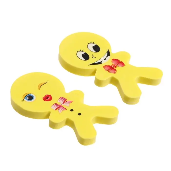 Набор фигурных ластиков Набор фигурных ластиков "Смайл", 2 штуки, в блистере, МИКС