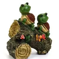 Садовая фигура из полистоуна &laquo;Черепашки на бревне&raquo;, 24&times;13&times;25 см