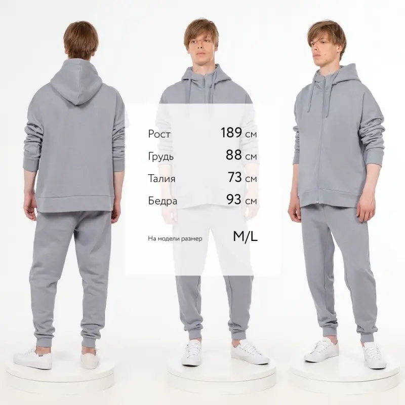 Толстовка унисекс H3, серая, размер XS/S Толстовка унисекс H3, серая, размер XS/S