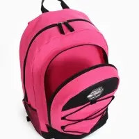 Рюкзак школьный на молнии, с карманами, размер 33&times;18&times;45 см, чёрный/розовый