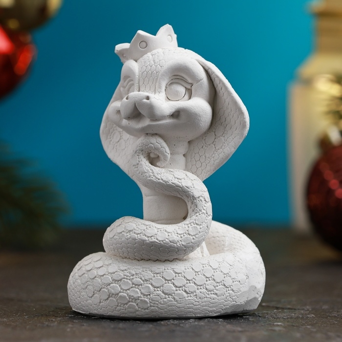 Новый год. Символ 2025. Фигура для раскраски  Новый год. Символ 2025. Фигура для раскраски "Змея с короной" 8х5см