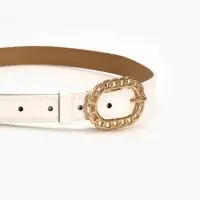 Ремень жен 04-01-01-01, Июнь2503, 2,5*0,3*110 см, без винта, пряж золото, 1 прокол, белый Ремень жен 04-01-01-01, Июнь2503, 2,5*0,3*110 см, без винта, пряж золото, 1 прокол, белый