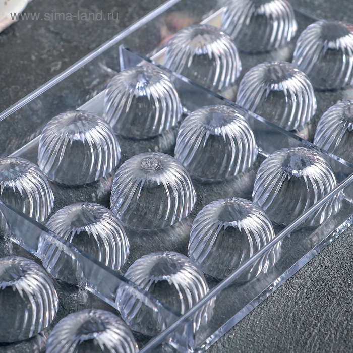 Форма для конфет шоколада KONFINETTA «Комильфо», 28×14 см, 21 ячейка, цвет прозрачный Форма для конфет шоколада KONFINETTA «Комильфо», 28×14 см, 21 ячейка, цвет прозрачный