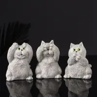 Набор фигурок &laquo;Три кота: ничего не вижу, не слышу, не говорю&raquo;, гипс, 7 см, серый