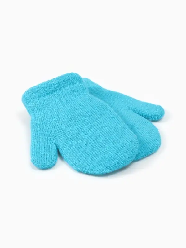 Варежки детские MINAKU двухслойные, цвет голубой, 12 см Варежки детские MINAKU двухслойные, цвет голубой, 12 см