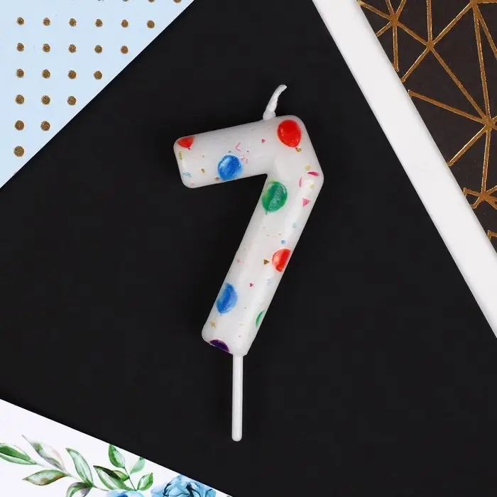 Свеча для торта, цифра &laquo;7&raquo;, 5,5 х 8 см