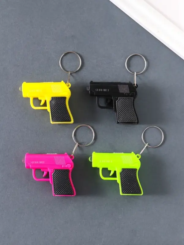 Фонарик брелок для ключей на кольце &laquo;Пистолет&raquo;, 3&times;AG3, МИКС