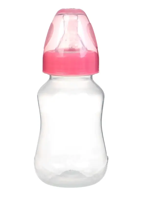 Бутылочка для кормления M&B, классическое горло, от 0 мес., 150 мл., приталенная, розовый