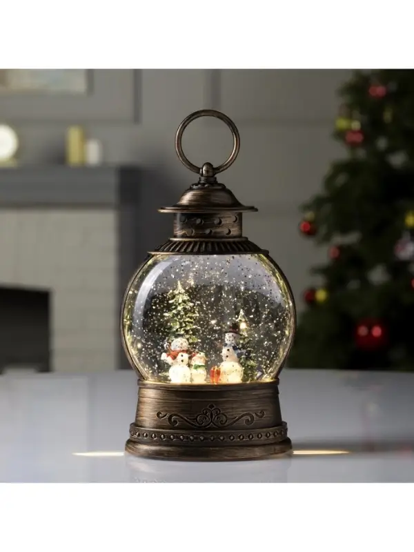 Светодиодная фигура &laquo;Семья снеговиков&raquo; 12&times;20.5&times;7.8 см, пластик, от батареек АААх3, свечение тёплое белое