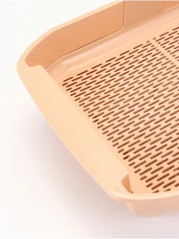 Туалет для кошек &laquo;Марсель&raquo;, 50&times;34.5&times;12 с, глубокий, с сеткой, полипропилен, бежевый