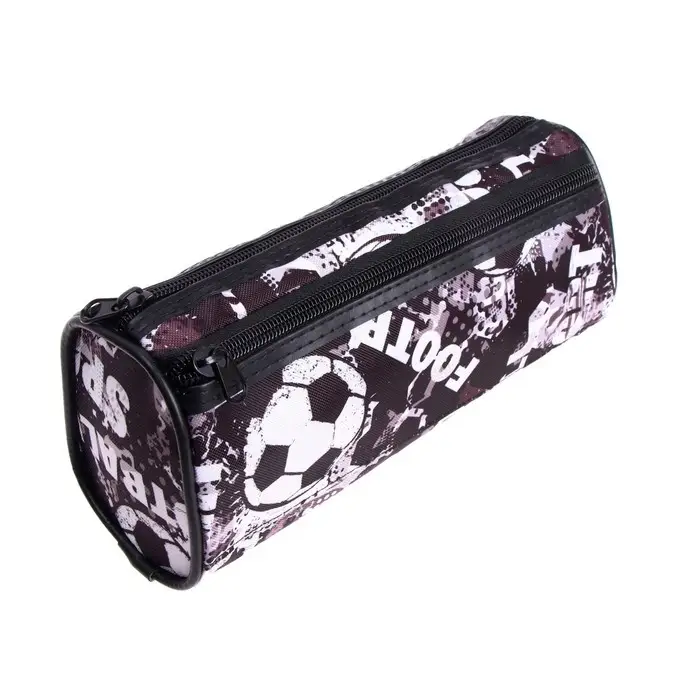 Пенал-тубус школьный Calligrata &laquo;Футбол&raquo;, на молнии, 2 отделения, МИКС