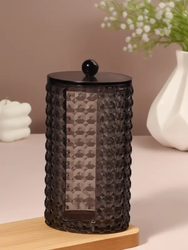 Органайзер для ватных дисков &laquo;Black Secret&raquo;, с крышкой, 18&times;10&times;7.5 см, чёрный