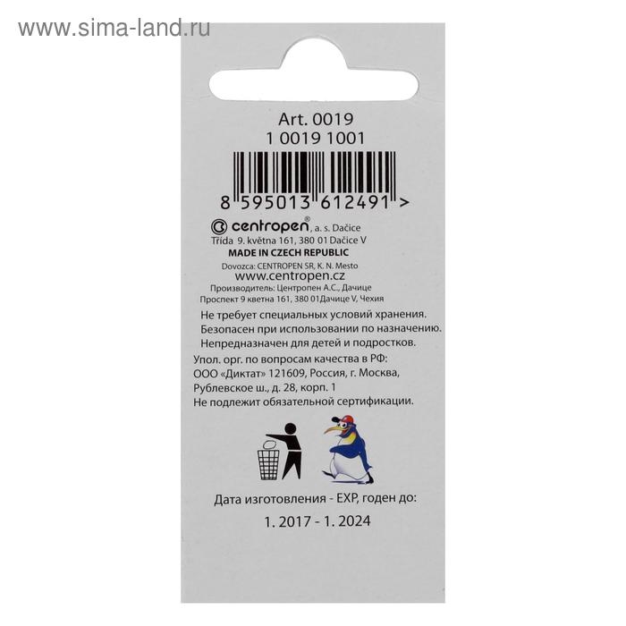 Картриджи для перьевых ручек Centropen 0019/10, 10 штук, чернила синие Картриджи для перьевых ручек Centropen 0019/10, 10 штук, чернила синие