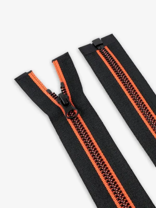 Молния &laquo;Трактор&raquo;, №5, разъёмная, замок автомат, 80 см, чёрная, оранжевая