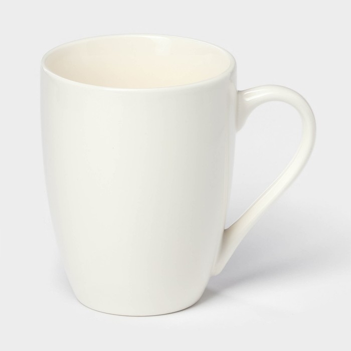 Кружка фарфоровая Доляна White Label, 350 мл, цвет белый Кружка фарфоровая Доляна White Label, 350 мл, цвет белый
