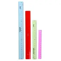 Набор пластиковых линеек Calligrata, 4 штуки (15, 20, 25 и 30 см), прозрачные, МИКС