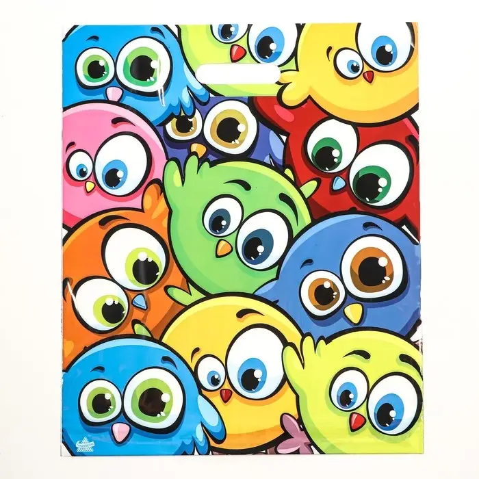 Пакет «Забавные птички», полиэтиленовый с вырубной ручкой, 38×45 см, 60 мкм Пакет «Забавные птички», полиэтиленовый с вырубной ручкой, 38×45 см, 60 мкм