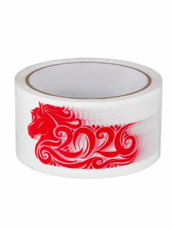 Скотч новогодний с логотипом «Лошадь 2026» 48×45 м 45 мкм Скотч новогодний с логотипом «Лошадь 2026» 48×45 м 45 мкм