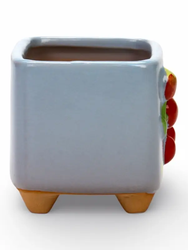 Декоративный горшок для цветов &laquo;Вишни&raquo;, 9&times;7&times;8 см, керамический, Greengo