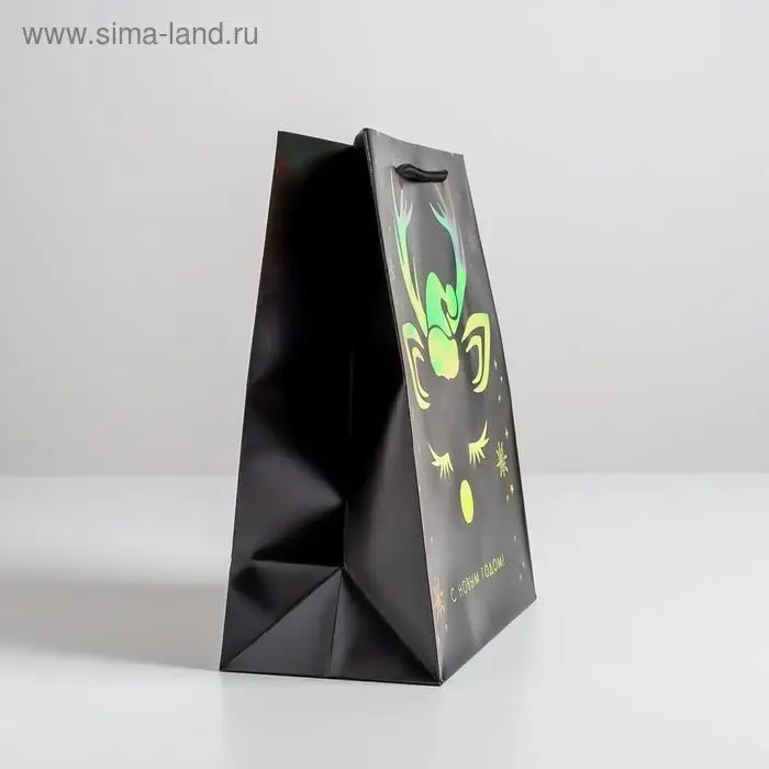 Пакет голография «Новый год», ML 23 х 27 х 11.5 см