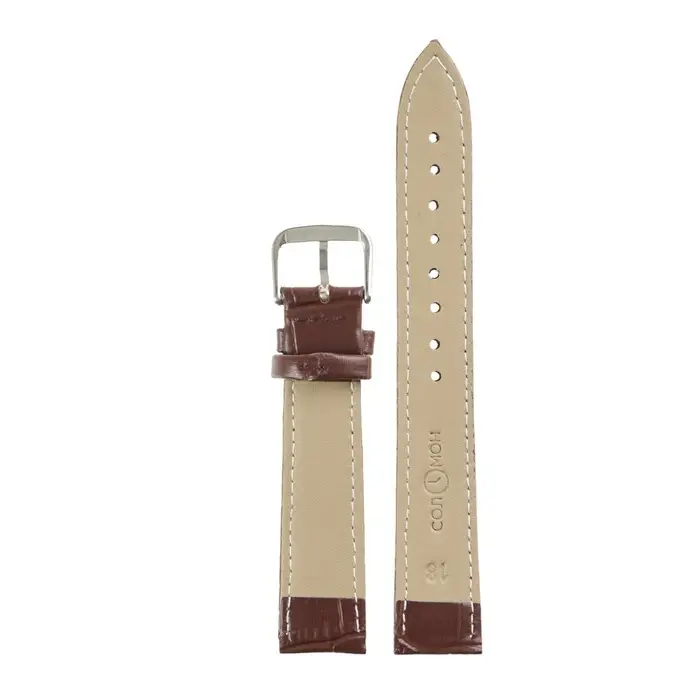 Ремешок для часов &laquo;Соломон&raquo; 18 мм, натуральная кожа, длина 20 см, коричневый с тиснением